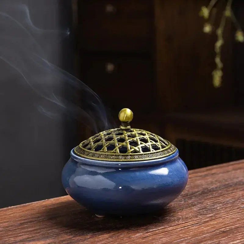 Brûleur d'Encens Céramique Bouddhiste ENCENSORIA