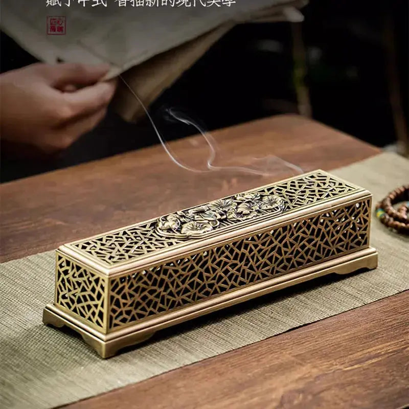 Porte-Encens Lotus Cuivré – Tradition Chinoise Élégante ENCENSORIA
