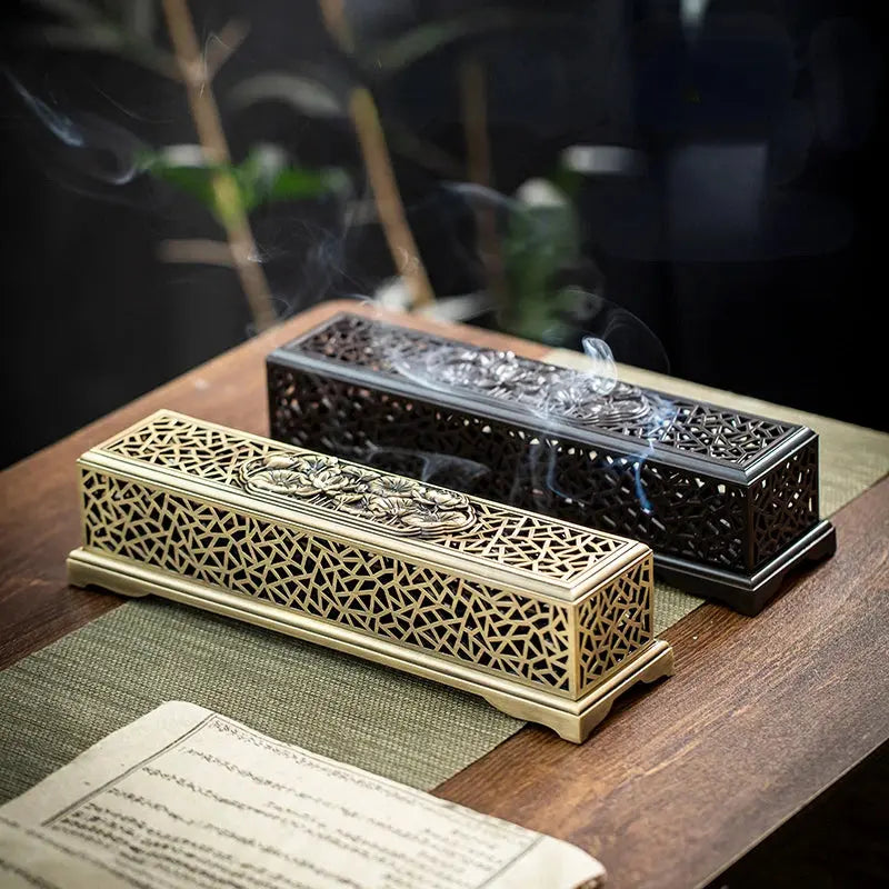 Porte-Encens Lotus Cuivré – Tradition Chinoise Élégante ENCENSORIA