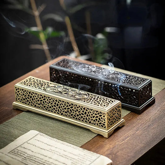 Porte-Encens Lotus Cuivré – Tradition Chinoise Élégante ENCENSORIA