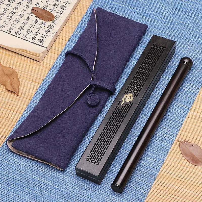 Kit Porte-Encens Bois Massif Artisanal – Écrin Ebène ENCENSORIA