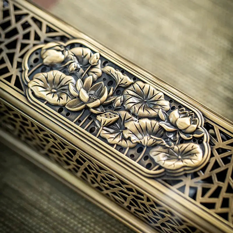 Porte-Encens Lotus Cuivré – Tradition Chinoise Élégante ENCENSORIA