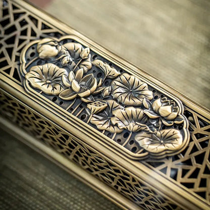 Porte-Encens Lotus Cuivré – Tradition Chinoise Élégante ENCENSORIA