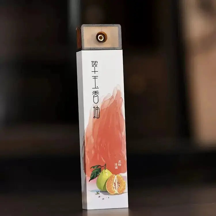 Boîte encens bois portable santal zen, format compact écrin et porte-encens