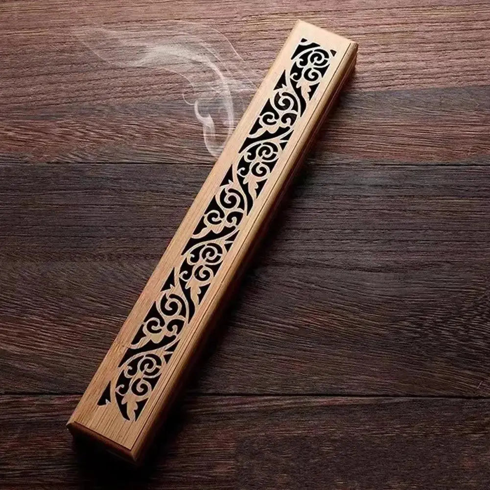  Brûleur d’encens en bambou avec couvercle ajouré, inspiration japonaise