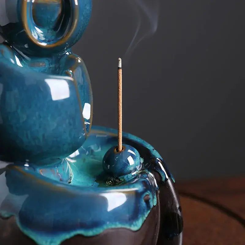 support encens bleu effet fluide