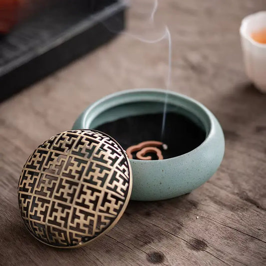 Brûleur d’encens trépied en céramique zen
