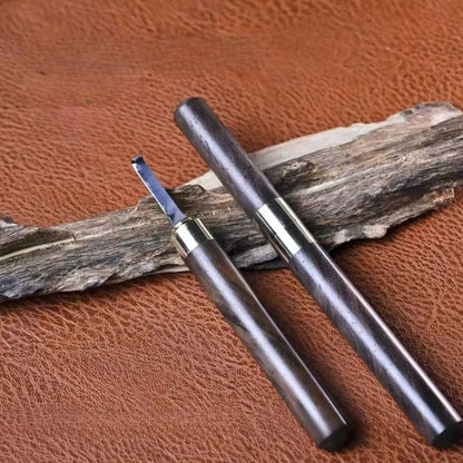 Couteau crochet en acier et bois pour encens