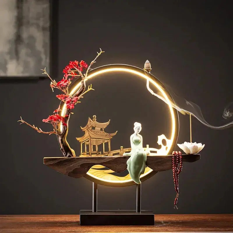  Objet décoratif zen avec cercle lumineux
