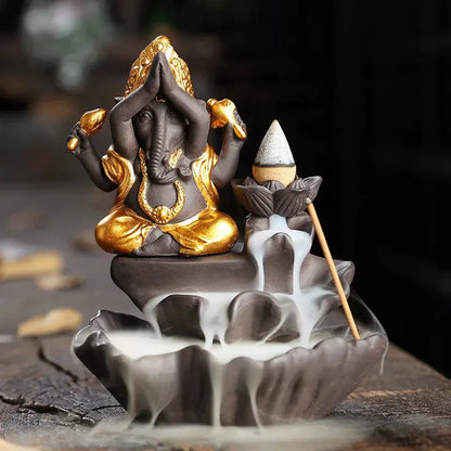 statuette ganesha pour encens zen