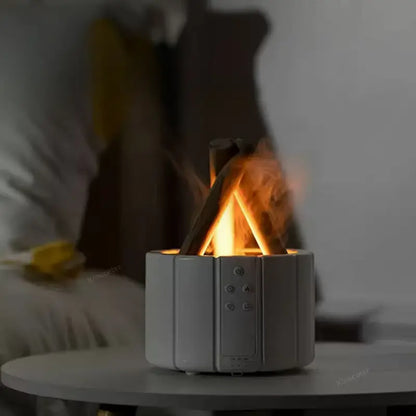 Diffuseur d’huiles essentielles effet feu de camp avec brume parfumée
