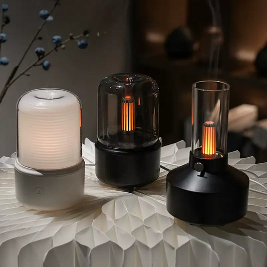 Diffuseur d’huiles essentielles portable avec effet flamme de bougie