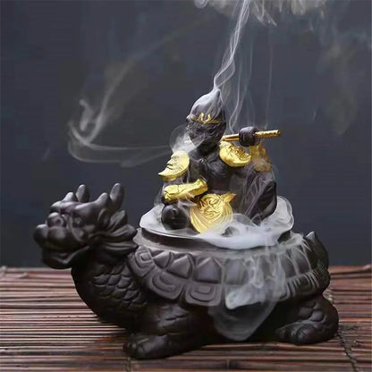 Fontaine encens avec symboles chinois de protection