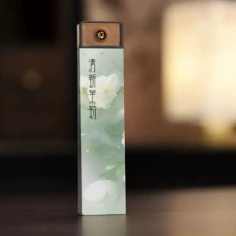 Encens de poche rituel zen santal naturel, porte-encens bois intégré format poche