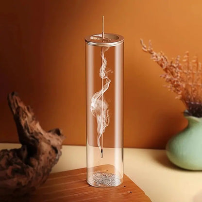 Encensoir en verre transparent avec système anti-cendres intégré