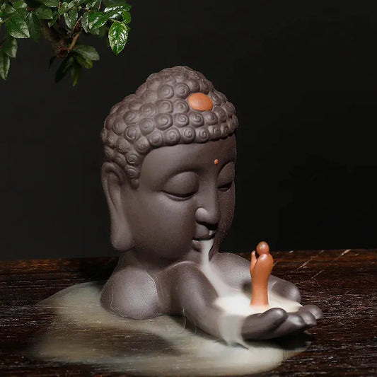 Fontaine encens Bouddha offrande main relaxante