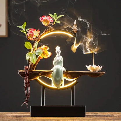  Fontaine encens LED style floral haut de gamme