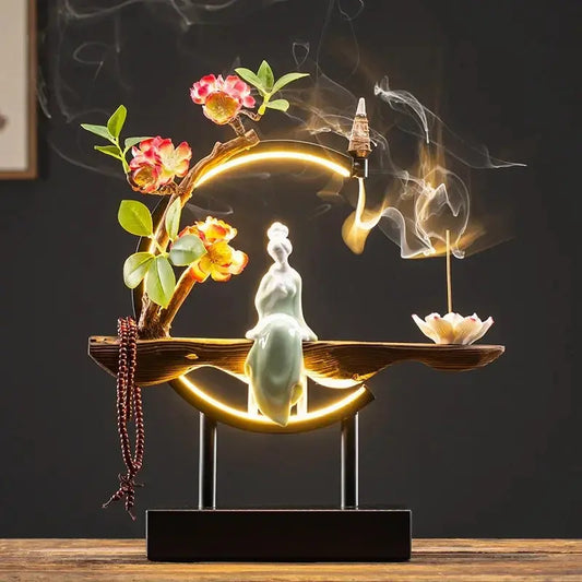  Fontaine encens LED style floral haut de gamme