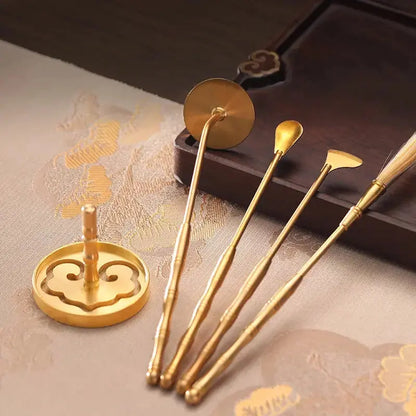 Kit découverte sceau encens cuivre cadeau, initiation xiangdao complet plateau et accessoires