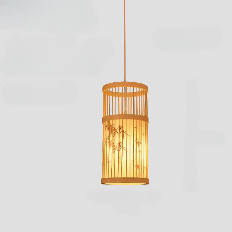 Luminaire suspendu japonais traditionnel en bambou