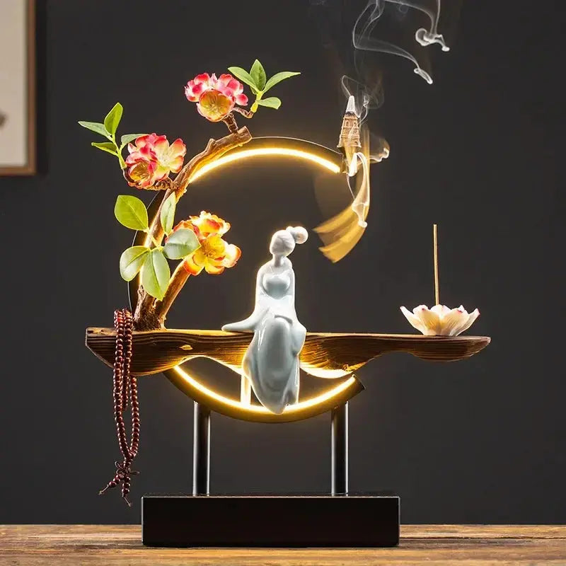 Objet décoratif floral lumineux pour ambiance zen
