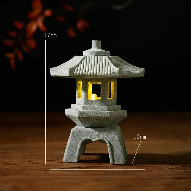 Objet zen pagode pierre artisanat japonais traditionnel, décoration espace méditation