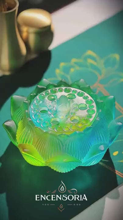 Brûleur d’Encens en Verre – Lotus Dégradé