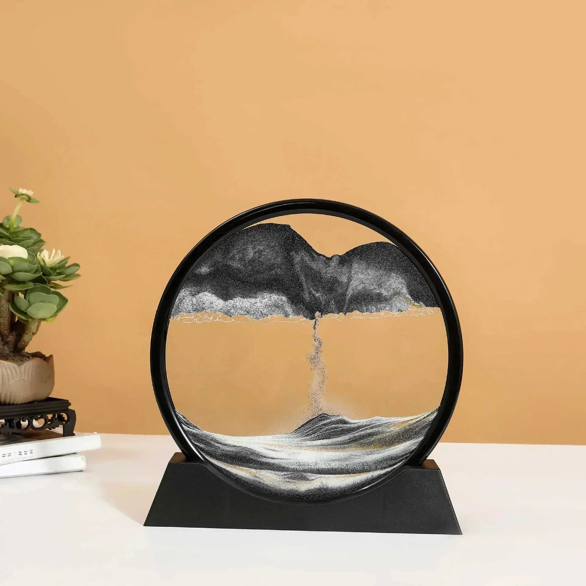 Décoration ronde sable mouvant effet anti-stress Feng Shui