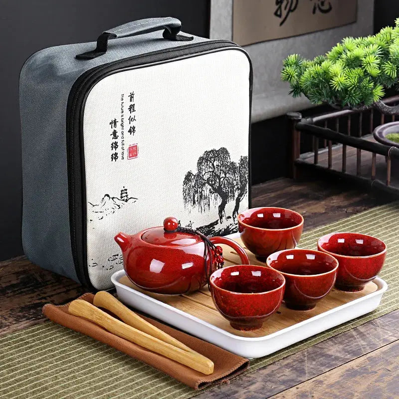 Service à thé chinois traditionnel en céramique