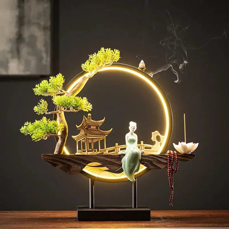 Statuette zen lumineuse pour encens