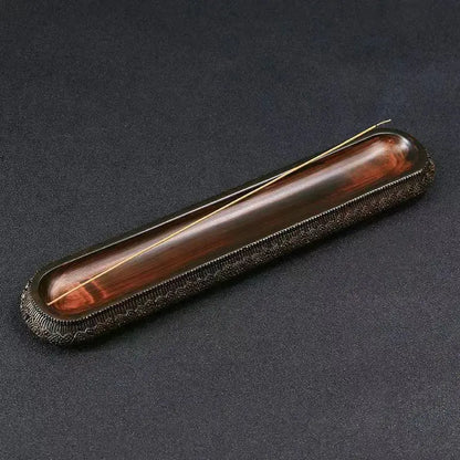 Support à encens en résine effet bois naturel