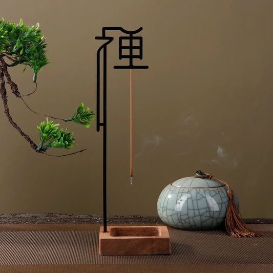  Porte-encens Zen avec calligraphie chinoise