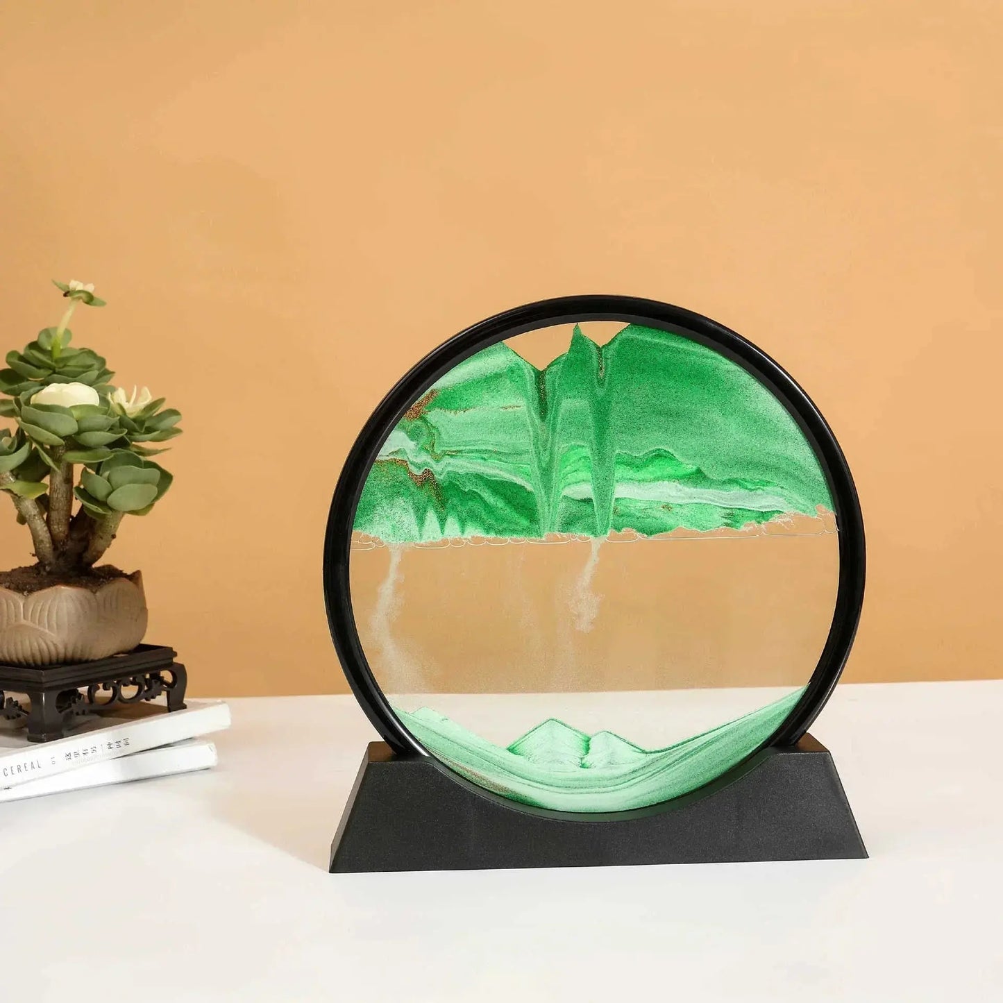 Tableau rond sable mouvant Feng Shui énergie positive