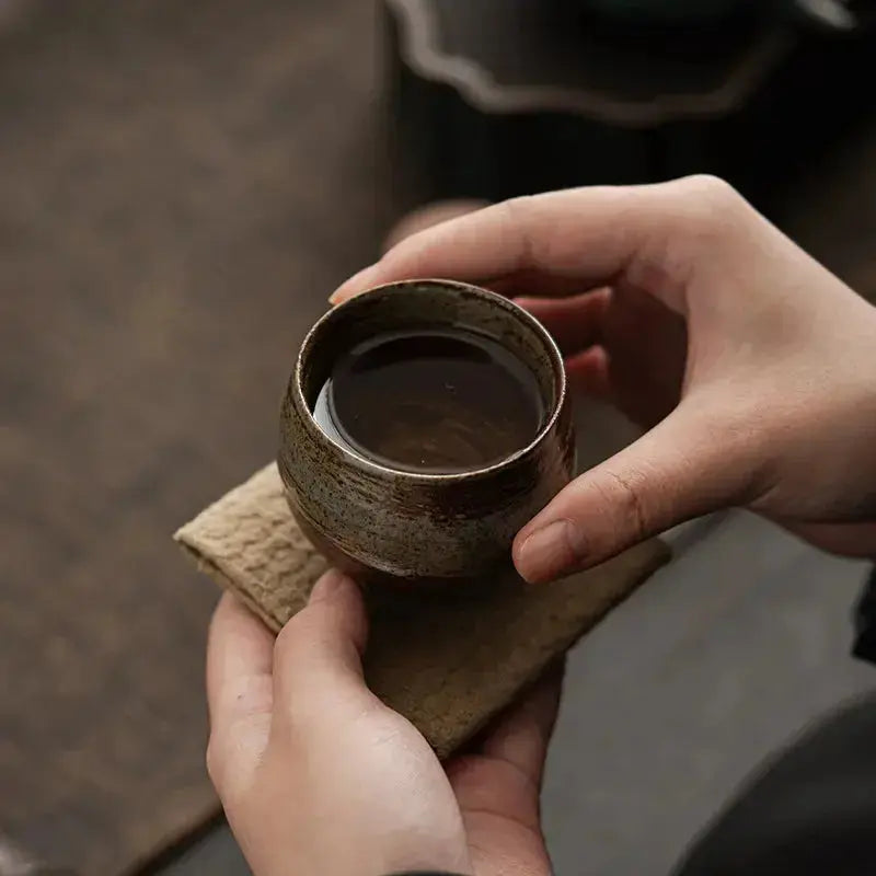 Tasse Kung Fu céramique wabi-sabi 80ml, format dégustation concentrée certifiée CE EU