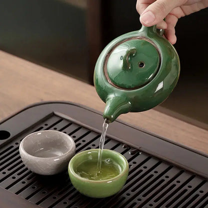 Théière céramique craquelée Kung Fu chinois, glaçure ice crack unique collector certifiée