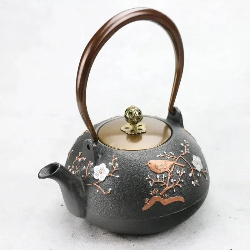 Théière fonte brute sans revêtement intérieur, traitement oxydation haute température arômes purs