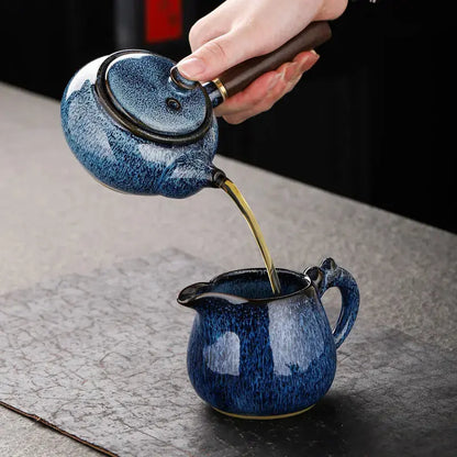 Théière Kung Fu Cha porcelaine japonaise, anse latérale versement précis cérémonie du thé