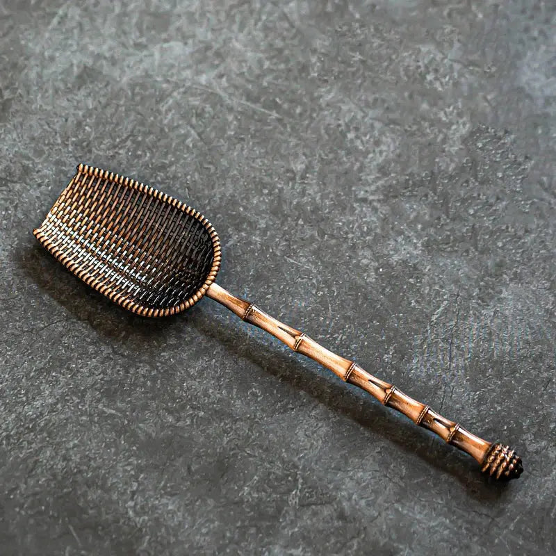 Ustensile Kung Fu bronze doré rituel thé, finition soignée durable accessoire essentiel zen